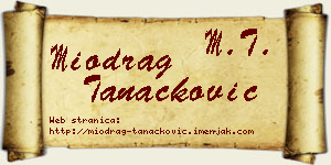 Miodrag Tanacković vizit kartica